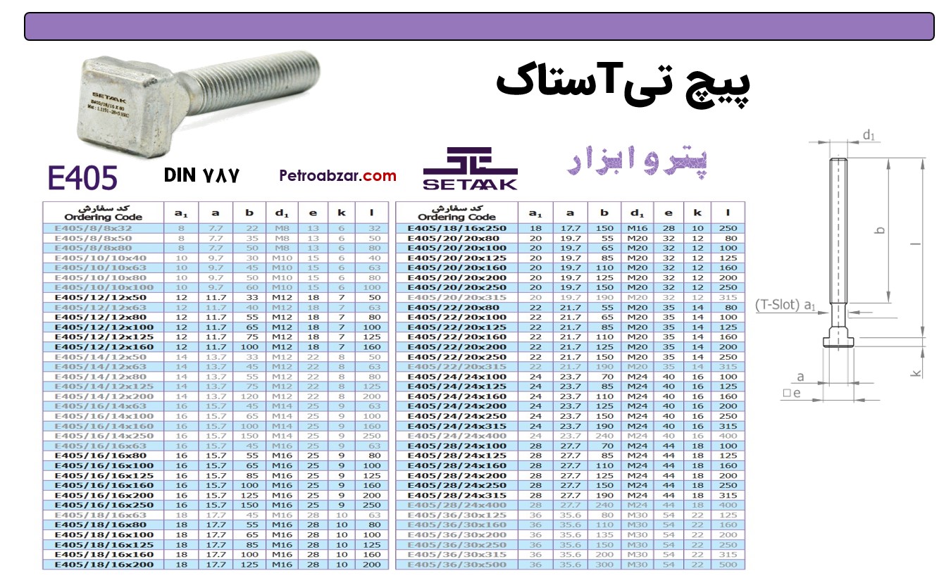 پیچ T ستاک